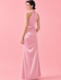 Resim IVORY ÉTOILE BLUSH PEMBE SATEN ELBİSE - 40 