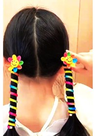 Resim Kız Çocuk Spiral Burgulu Toka Papatya Trend Makarna Toka 2 Adet Çok Renkli 
