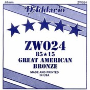 Resim D'Addario ZW024 Tek Akustik Gitar Teli (24) 