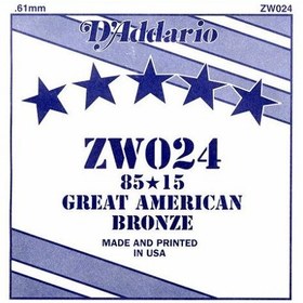 Resim D'Addario ZW024 Tek Akustik Gitar Teli (24) 