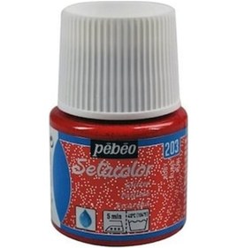 Resim Pebeo Setacolor Glitter Simli Kumaş Boyası 203 Ruby 