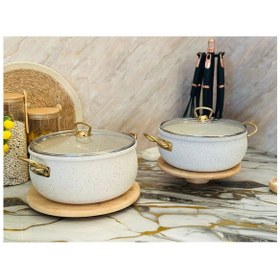 Resim 4 Parça Beyaz Granit Kaplama Güveç Tencere Seti 26 Cm + 24 Cm Beyaz 