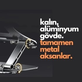 Resim Skygo Npo NVR-5035 Açı Ayarlı Ergonomik Özel 17" Masaüstü Notebook Stand Gümüş Gri 