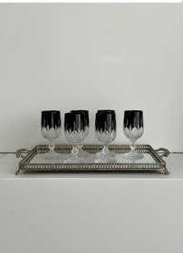 Resim Bohemia Kristal Kahve Yanı Su Bardağı Siyah 130 Cc 6 Adet Siyah 