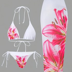 Resim Sexy Baskılı Bikini Vücut Sıkılaştırıcı Takımı 