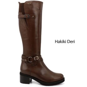 Resim Gönderi(R) Gönderir Kadın Kahve Antik Fermuarlı Kalın Topuklu Hakiki Deri Çizme Gkzc13444562 Kahverengi 