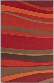 Resim Rovigo Dijital Baskı Yıkanabilir Kaymaz Taban Salon Halısı RVG1435, Kırmızı, 180 x 250 