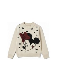 Resim Minnie Kız Çocuk Kazak Kahverengi 
