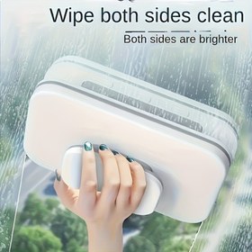 Resim Her Mevsim Pencere Temizleyici, Manyetik Çift Taraflı Emme Kupa Kazıyıcı - 3-10mm Kalın Camlar, Arabalar ve Banyolar İçin Dayanıklı ABS El Aleti - Ev ve Ticari Kullanım, Yüksek Binada Temizlik Kapasitesi, Pencere Temizleme Aracı 