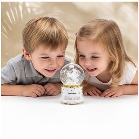 Resim Pilli Işıklı Müzikli Kar Küresi-pony At Figürlü Eğlenceli Masaüstü Biblo, Led Aydınlatmalı Dekoratif Hediyelik Kar Küresi 