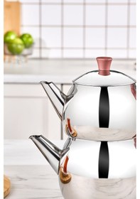 Resim Karaca Frezya İndüksiyon Tabanlı Midi Çaydanlık Takımı Rose 