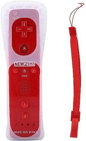 Resim Dechoga Uzaktan Kumanda, Oyun Denetleyicisi Kablosuz Uzaktan Hareket Sensörü Bağlantı Yedek Oyun Kumandası ve Konsol için, Silikon Kılıf ve Bilek Kayışlı (Kırmızı) 