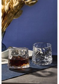 Resim Greta Şeffaf 2'li 360 Derce Dönerli Viski Meşrubat Bardağı Japon Style 160ml 