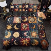Resim 2/3 adet Yorgan Kılıfı Seti, Güneş ve Ay Baskılı Yorgan Kılıfı Seti, Kraliçe Tarzı Yatak Seti, Polyester Makinede Yıkanabilir, Yorgan Süsü, Yatak Odası Misafir Odası, Doğum Günü Hediyesi (1 Yorgan Kılıfı + 1 veya 2 Yastık Kılıfı, Yorgan Çekirdeği Yok) 