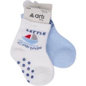 Resim Artı Kids Filip 2'li Abs'li Erkek Bebek Çorap 44143 Ekru 