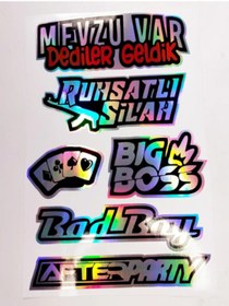 Resim HMNL OTO STICER MEVZU POKER BİGBOSS HOLOGRAMLI SET 30X20 