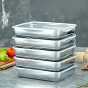 Resim Paslanmaz Çelik Gıda Saklama Kapları, Hava Geçirmez Kapaklar, Mikrodalga Güvenli, Kapak Tasarımı, Kare, Salatalar, Meyveler, Gıda Koruma, Mutfak Düzenleme, Buzdolabı Taze, Dondurucu Güvenli, Çok Amaçlı Yemek Hazırlığı 