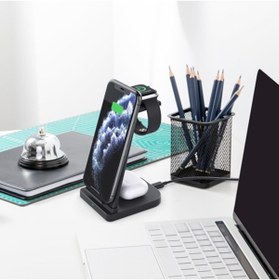 Resim Ally Mobile Ally 3in1 Şarj Standı Wireless Kablosuz Şarj Iphone+Iwatch+ Ym-ud21 Siyah 