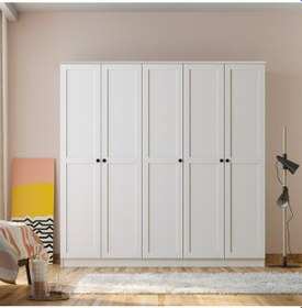 Resim Side 5 Kapaklı Mega Gardırop Beyaz 