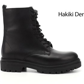 Resim Gönderi(r) Kadın Siyah Fermuarlı Hakiki Deri Postal Bot 