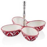 Resim Corallo Çerezlik Kırmızı 4 Bölmeli 28x28x21 Cm 