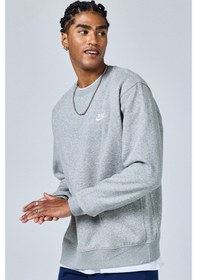 Resim Nike Sportswear Crew Sweat Cotton Pamuklu Sweatshirt Gri Gri Melanj 