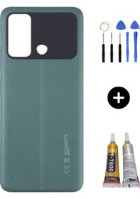 Resim Xiaomi Poco Pocophone C55 Uyumlu Full Kasa Arka Pil Kapağı Yeşil + Montaj Seti Çok Renkli 