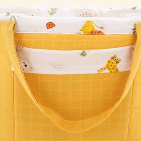 Resim Bebek Bakım Çantası - Hardal Muslin - Aslan 