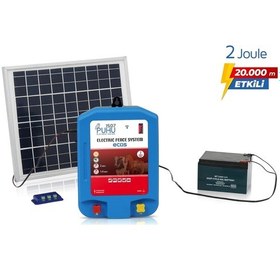 Resim Puhu Ecos Eko Güneş Enerjili Elektrikli Çit Cihazı 2 Joule 20w Panel + 12v/14ah Jel Akü 