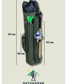 Resim Outdoorun Haki Balıkçı Sırt Ve Kamış Olta Çantası 