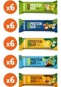 Resim Waspco Yüksek Protein Bar Karma Kutu 50 G x 30 Adet 5 Çeşit 
