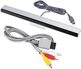 Resim Wii ve Wii U için Kızılötesi Ray Sensör Çubuğu ile AV Kablosu 
