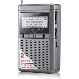 Resim Sanlindou Taşınabilir Tam Bant Radyo Alıcısı Fm / Am / Sw Dünya Bandı ile LCD Ekran Mini Cep Radyo ile Toka Alıcı | Radyo (Yurt Dışından) 
