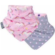 Resim Cheeky Chompers İkili Önlük Unicorn & Dots Pembe 