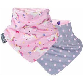 Resim Cheeky Chompers İkili Önlük Unicorn & Dots Pembe 