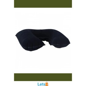 Resim Letsii Şişme Seyahat Yastığı Gri Lacivert Konforlu Uçuş Yastığı 