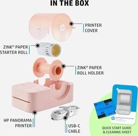 Resim Sprocket Panorama Instant Taşınabilir Renkli Etiket ve Fotoğraf Yazıcısı Pembe Printer 