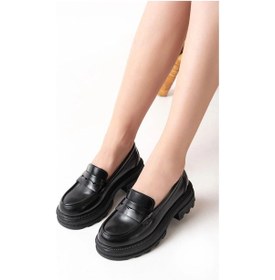 Resim 746-759 Siyah Rugan Günlük Yüksek Tabanlı Loafer Ayakkabı Çok Renkli 