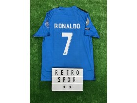 Resim Cristiano Ronaldo Real Madrid Kısa Kol 2018 Özel Tasarım Turkuaz Renk Nostalji Forma 