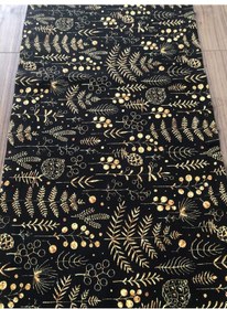 Resim Gold Yaprak Kozalak Yılbaşı Desenli Runner Çok Renkli 