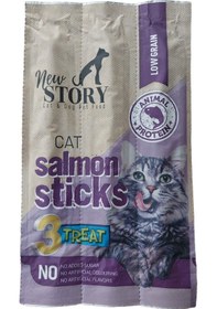 Resim New Story Somonlu Kedi Ödül Çubukları Salmon Cat Sticks 3 x 5 G 
