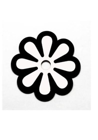 Resim Çiçek Ahşap Bardak Altlığı Dekoratif Beyaz Kırmızı Siyah 6'lı Beyaz - Kırmızı 