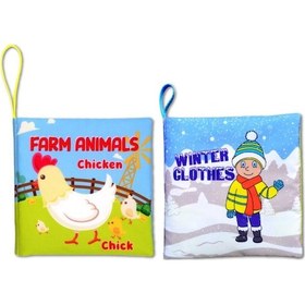 Resim 2 Kitap Tox Ingilizce Çiftlik Hayvanları ve Kışlık Giysiler Kumaş 