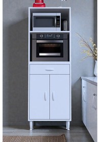 Resim Eliusta Ora 48 Cm Derinlikte Beyaz Mutfak/kiler Dolabı 60x162,4x48 Cm 1 Çekmece 2 Kapak Modüler Dolap Beyaz 