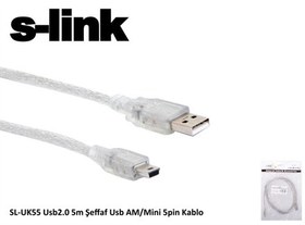 Resim S-link SL-UK55 Mini 5p To 5mt Usb Kamera Kablosu S-link SL-UK55 Mini 5p To 5mt Usb Kamera Kablosu