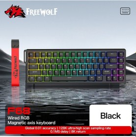 Resim F68 Pro Oyun Klavyesi Manyetik Switch 3 Modlu Kablosuz Bluetooth Kablolu, 8k/1k Rgb Klavye 