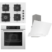 Resim Ferre Flameart Sc Serisi Beyaz Set (SC406-WFA + XE63CB +D064 ) - 65 Cm'lik Kare Döküm Izgara-Wok 