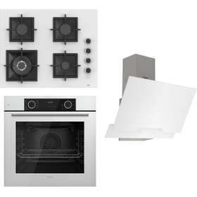 Resim Ferre Flameart Sc Serisi Beyaz Set (SC406-WFA + XE63CB +D064 ) - 65 Cm'lik Kare Döküm Izgara-Wok 