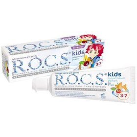 Resim ROCS Kids 3-7 Yaş Meyveli Çocuk Diş Macunu (Meyve külahı) 35ml. 