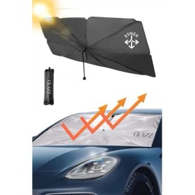 Resim Pearl Shop Oto Katlanabilir Güneşlik Şemsiye Ön Cam Gölgelik 145-79CM Özel Esnek Saplı Güneş Koruyucu 